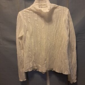 Commense Cream Textured Long-Sleeve Tunic Top